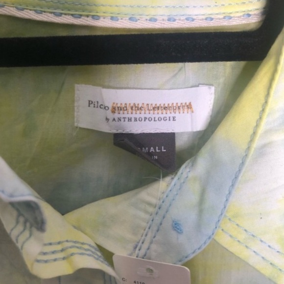 NWT ANTHROPOLOGIE Pilcro & the Letterpress Cate Yellow Green Tie Dye - Picture 9 of 16